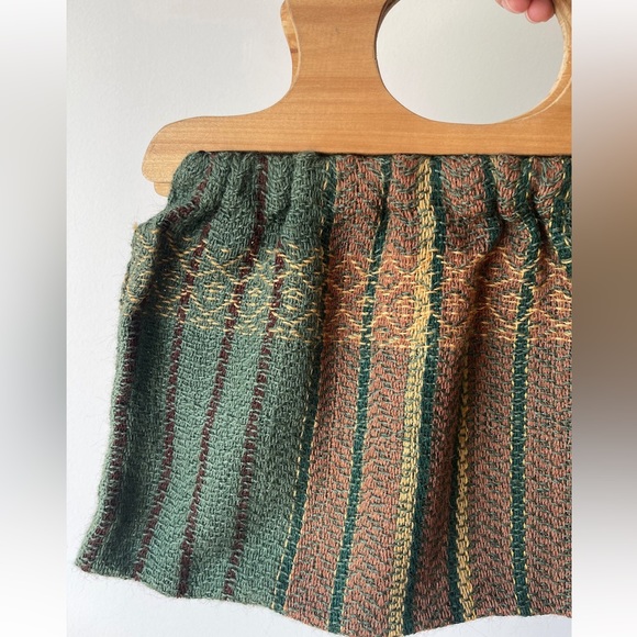 70’s vintage wooden handle handbag / crafting bag - Picture 3 of 10